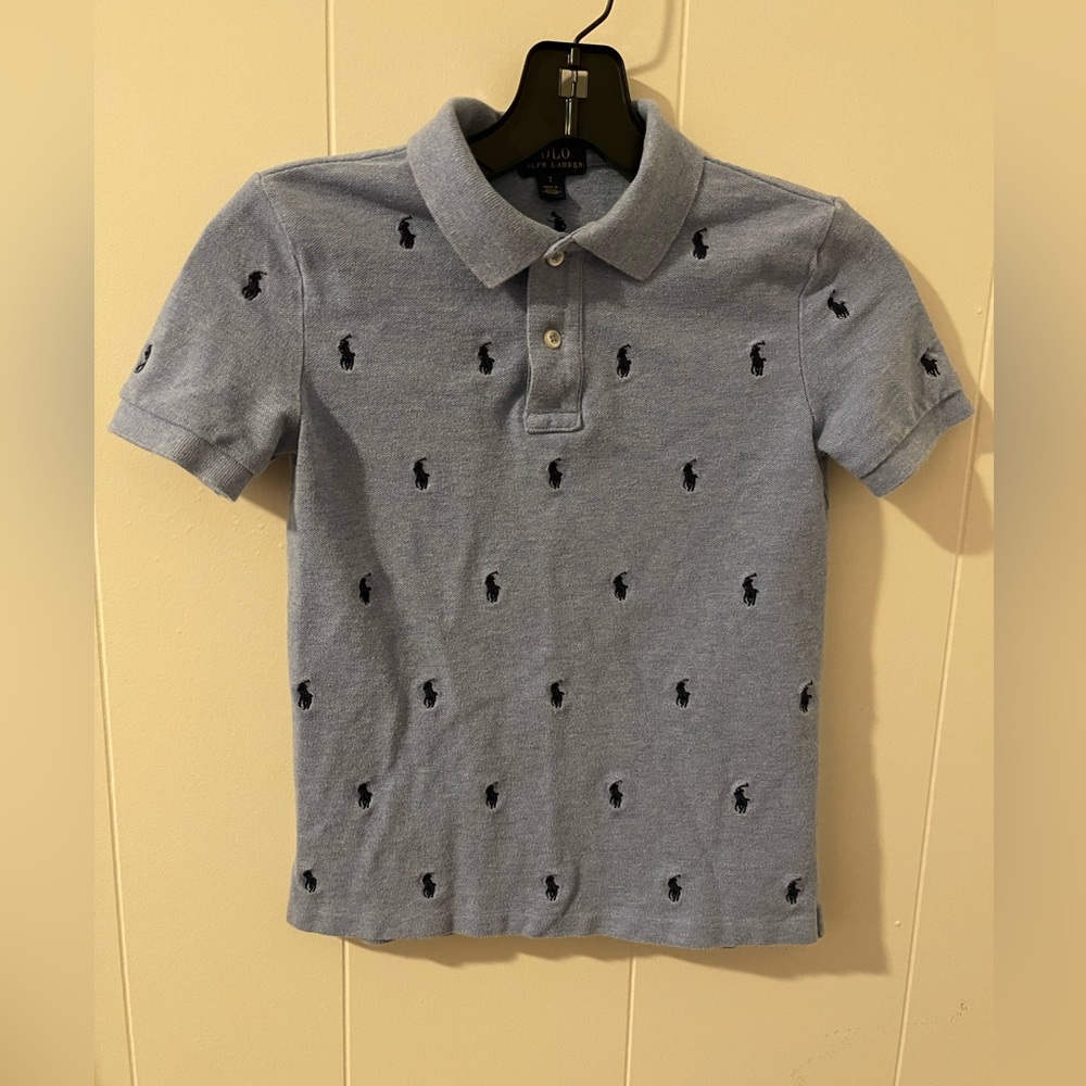 Polo by Ralph Lauren Light Blue Polo Shirt with Navy Pony Embroidery